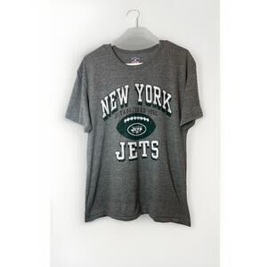 New York Jets NFL Team Apparel T-Shirt Gray‎ L Vintage Style Football Shirt